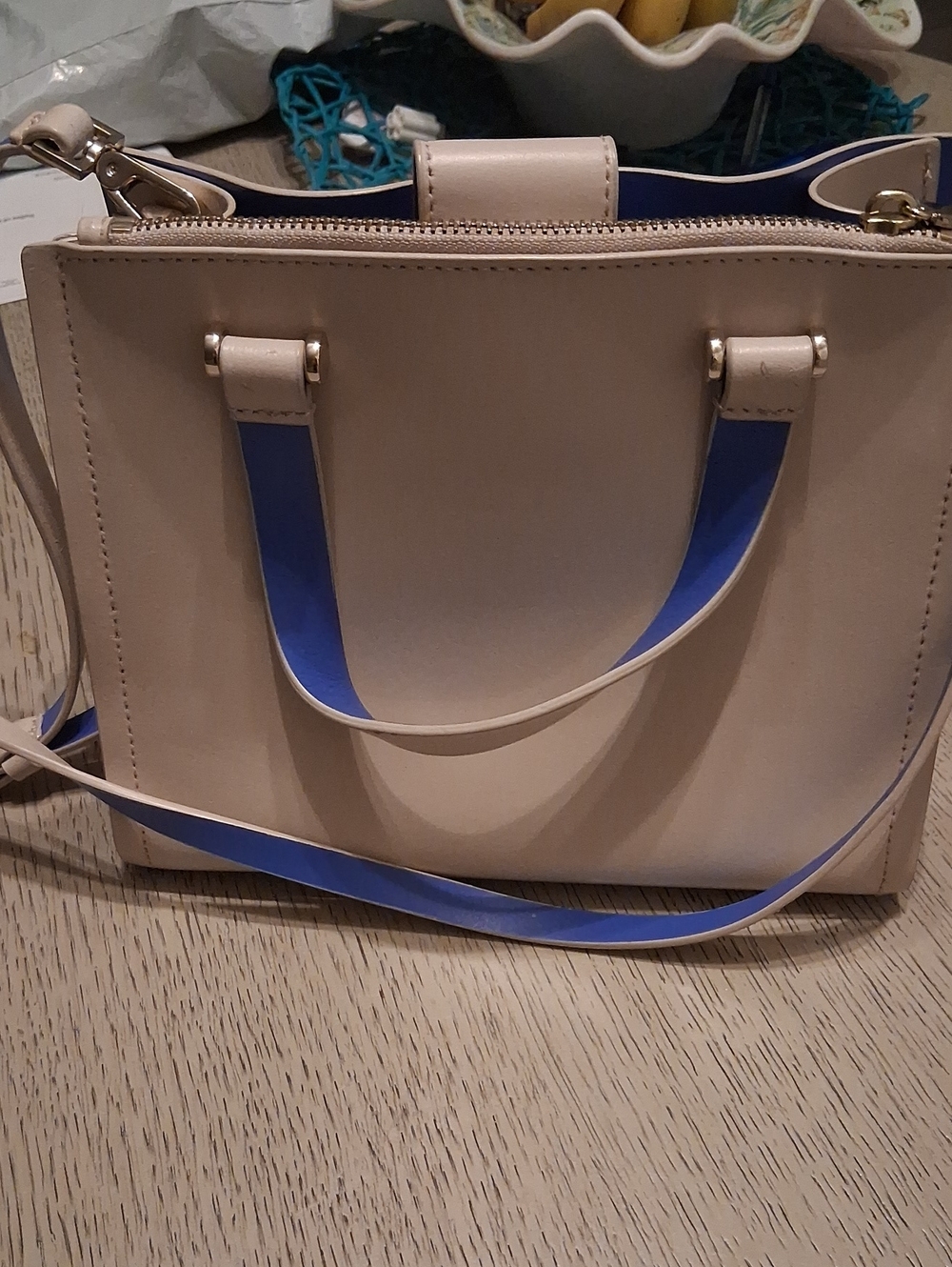 kate spade Cream & Blue Trim Purse.  NO BUNDLE DISCOUNT. FIRM PRICE - Picture 8 of 12